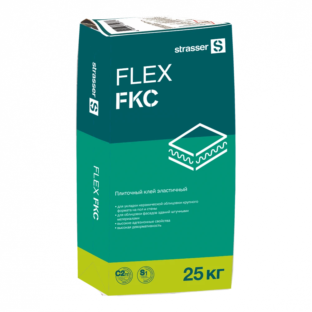Эластичный плиточный клей Strasser FLEX FKC C2 TE S1